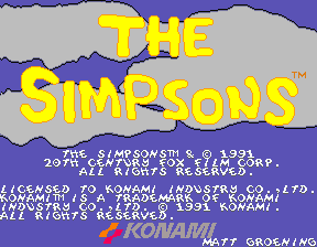 The Simpsons (2 Players World, set 1) Title Screen